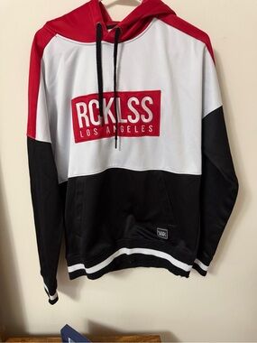 Young & Reckless Red White and Black Colorblock Hoodie